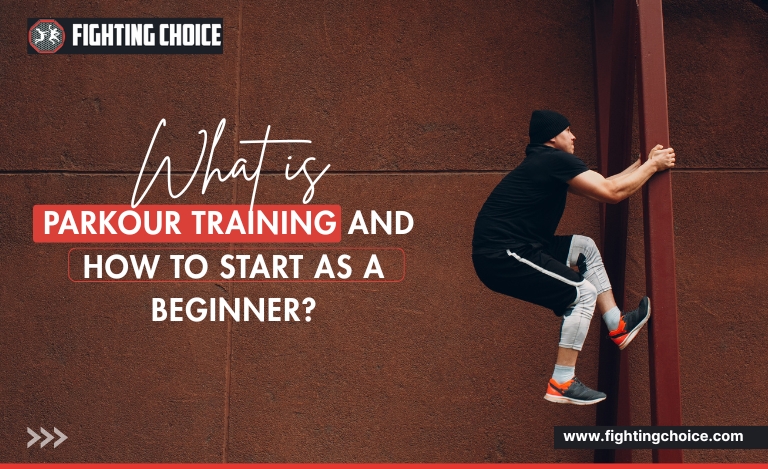 Beginner learning Parkour training basics outdoors